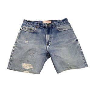 Vintage Red Camel 31" Waist Distressed Denim Jorts Cutoff Mom Shorts Grunge